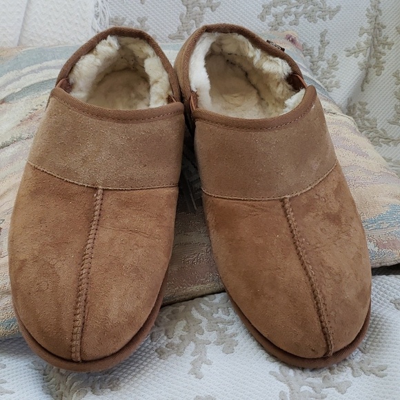 UGG Leisure Slip On Men\'s Suede Sheepskin Slipper Tan, Size 10 main image 14